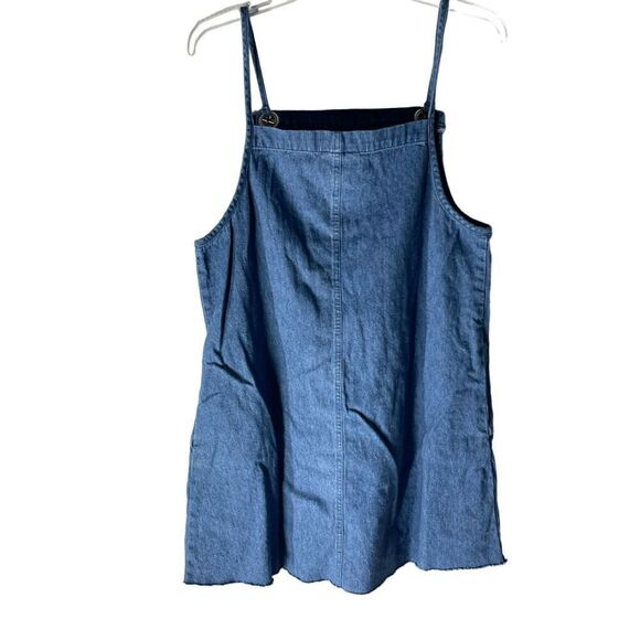 Vintage Y2K Denim Embroidered Dress with Pockets - Picture 5 of 6